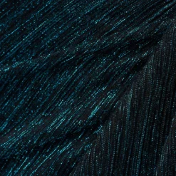 Adrianna Papell Metallic Crinkled Mesh Draped Long Gown In Teal Sapphire -Glam Mirth Sales AP1E210265 AL473 Regular Alternate