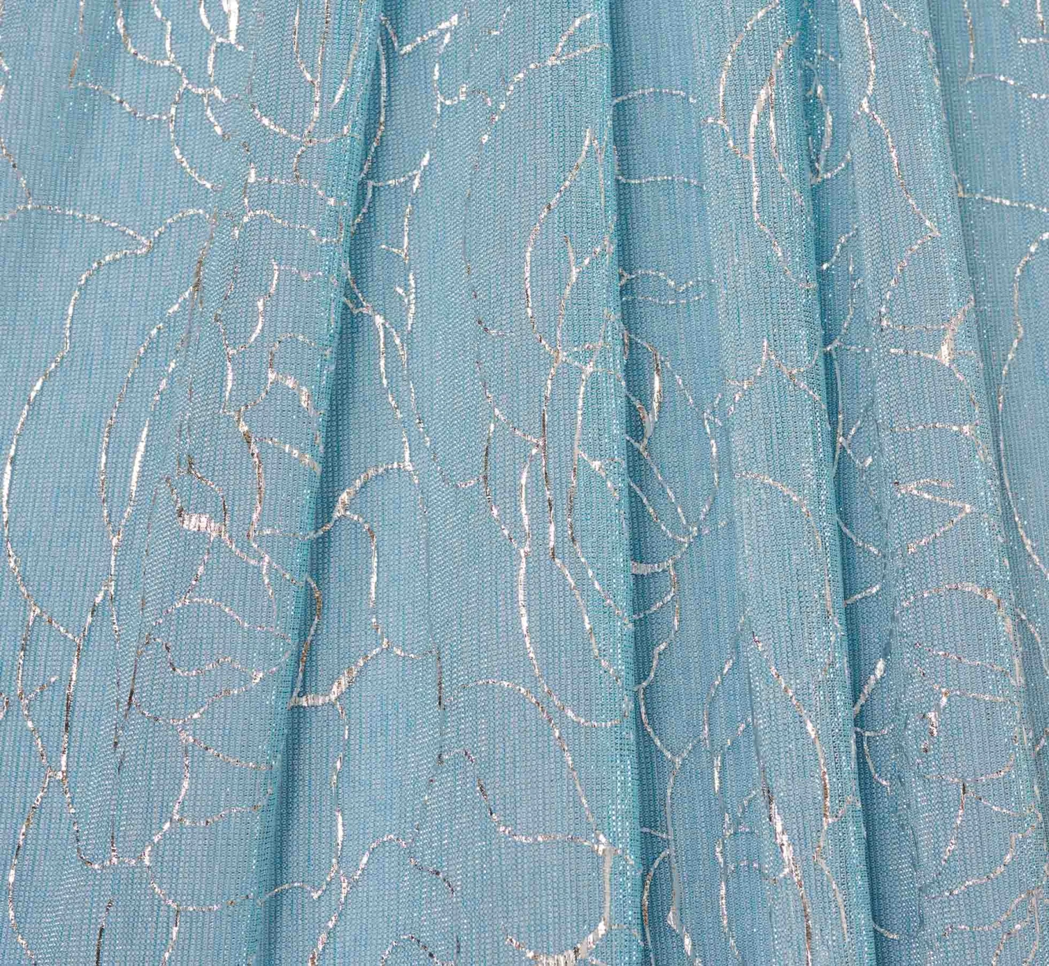 Adrianna Papell Floral Metallic Stencil Long Halter Gown In Light Blue 6 Adrianna Papell Floral Metallic Stencil Long Halter Gown In Light Blue - Image 6