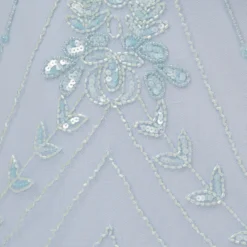 Adrianna Papell Hand-Beaded Illusion Long Blouson Gown In Elegant Sky -Glam Mirth Sales AP1E210284 AC497 Regular Alternate