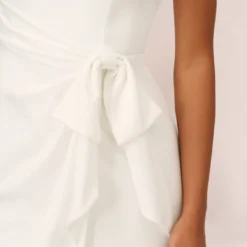 Adrianna Papell Satin Crepe Mermaid Gown With Tie Waist In Ivory 8 Adrianna Papell Satin Crepe Mermaid Gown With Tie Waist In Ivory -Glam Mirth Sales AP1E210310 AA194 Regular Lifestyle