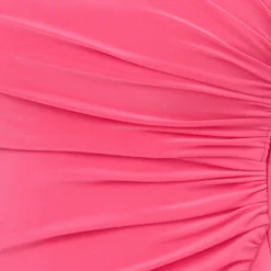 Adrianna Papell One Shoulder Draped Gown With Ring Detail In Pink Lotus 10 Adrianna Papell One Shoulder Draped Gown With Ring Detail In Pink Lotus -Glam Mirth Sales AP1E210314 AG661 Regular Alternate