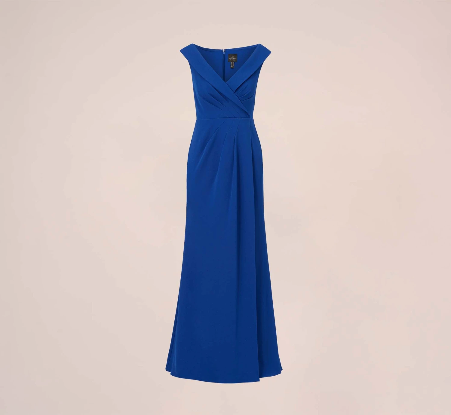 Adrianna Papell Stretch Knit Crepe Long Faux Wrap Mermaid Gown In Rich Royal 7 Adrianna Papell Stretch Knit Crepe Long Faux Wrap Mermaid Gown In Rich Royal - Image 7