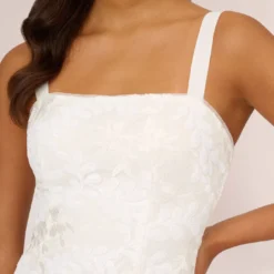 Adrianna Papell Sequin Embroidered Sheath Dress With Grosgrain Straps In Ivory 9 Adrianna Papell Sequin Embroidered Sheath Dress With Grosgrain Straps In Ivory -Glam Mirth Sales AP1E210481 AA194 Regular Detail