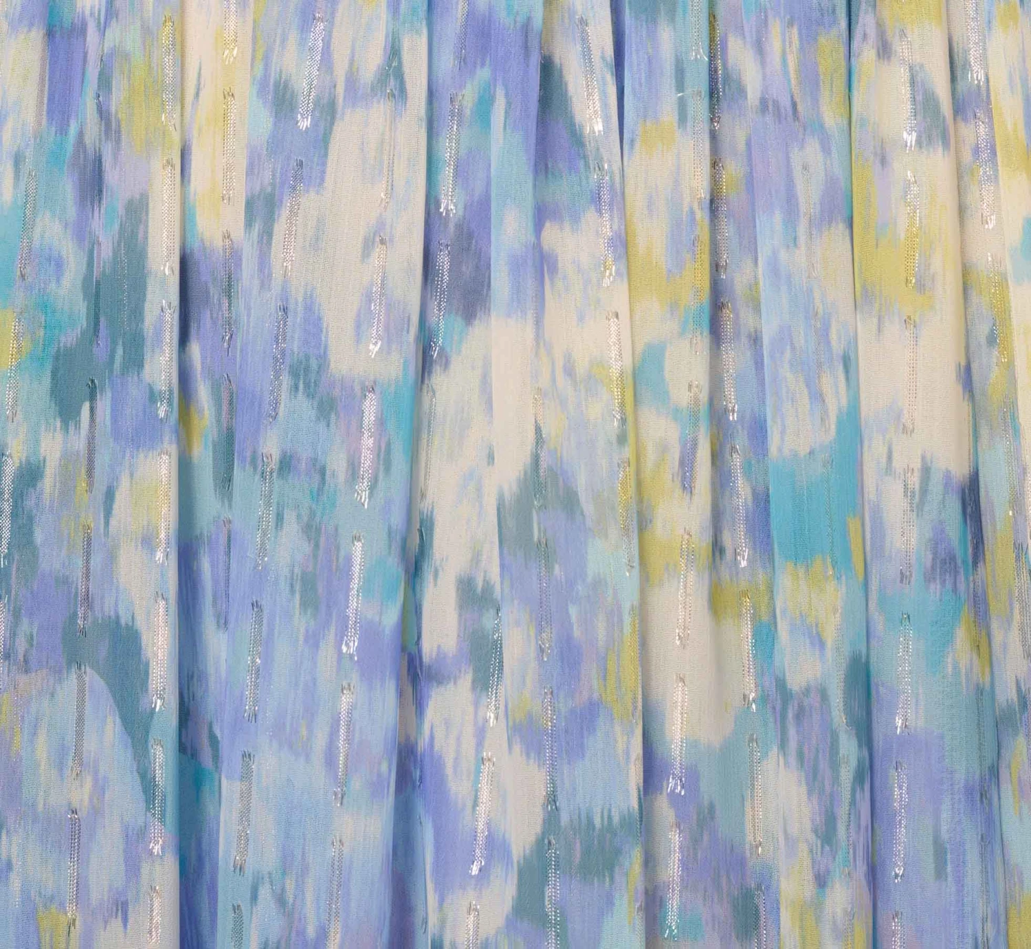 Adrianna Papell Watercolor Floral Print Gown With Off The Shoulder Neckline In Blue Multi 4 Adrianna Papell Watercolor Floral Print Gown With Off The Shoulder Neckline In Blue Multi - Image 4