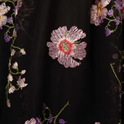 Adrianna Papell Floral Embroidered High Low Dress With Sheer Details In Black Multi 11 Adrianna Papell Floral Embroidered High Low Dress With Sheer Details In Black Multi -Glam Mirth Sales AP1E210493 AA963 Regular Alternate