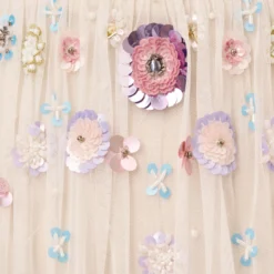 Adrianna Papell Ankle-Length Gown With Multicolor Floral Beading In Ivory Multi 10 Adrianna Papell Ankle-Length Gown With Multicolor Floral Beading In Ivory Multi -Glam Mirth Sales AP1E210500 AA178 Regular Alternate