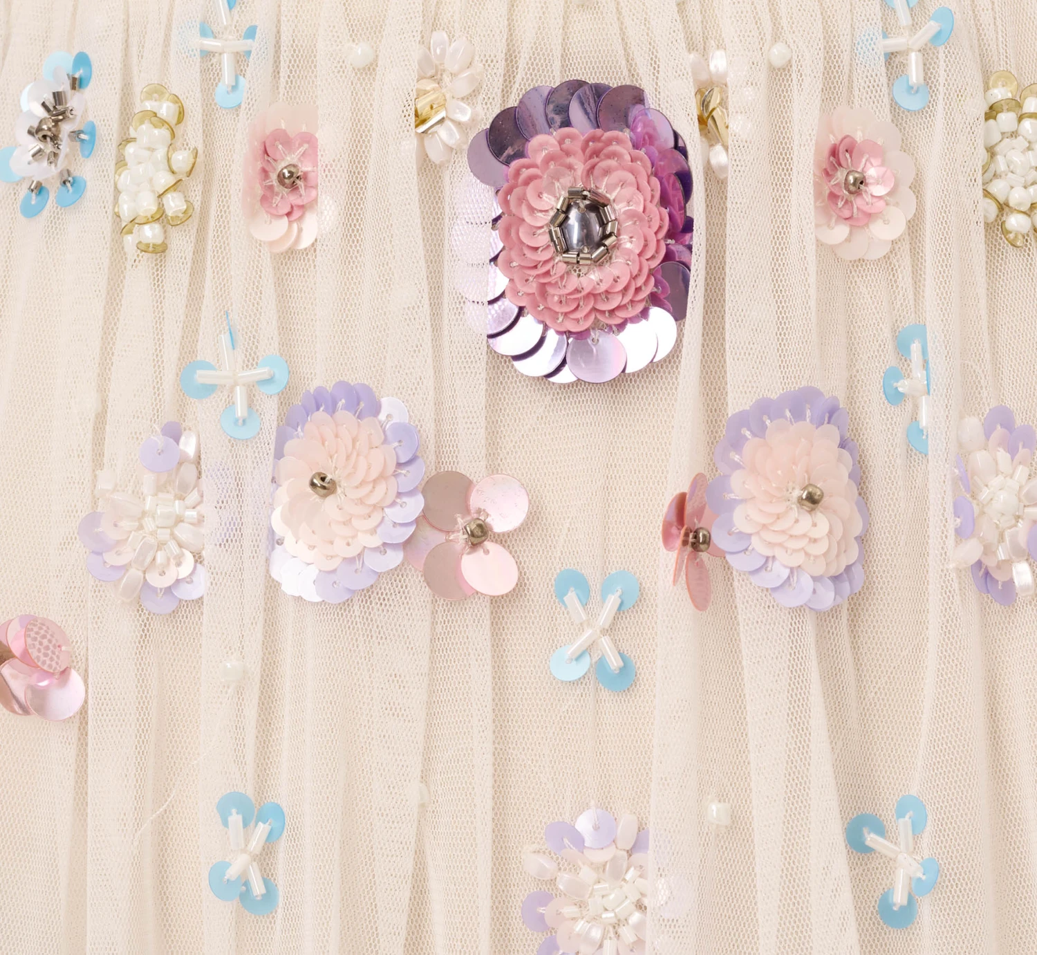 Adrianna Papell Ankle-Length Gown With Multicolor Floral Beading In Ivory Multi 5 Adrianna Papell Ankle-Length Gown With Multicolor Floral Beading In Ivory Multi - Image 5