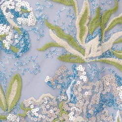 Adrianna Papell Sequin Floral Embroidered Sheath Dress With Cap Sleeves In Blue Green Multi 10 Adrianna Papell Sequin Floral Embroidered Sheath Dress With Cap Sleeves In Blue Green Multi -Glam Mirth Sales AP1E210525 AB396 Regular Alternate