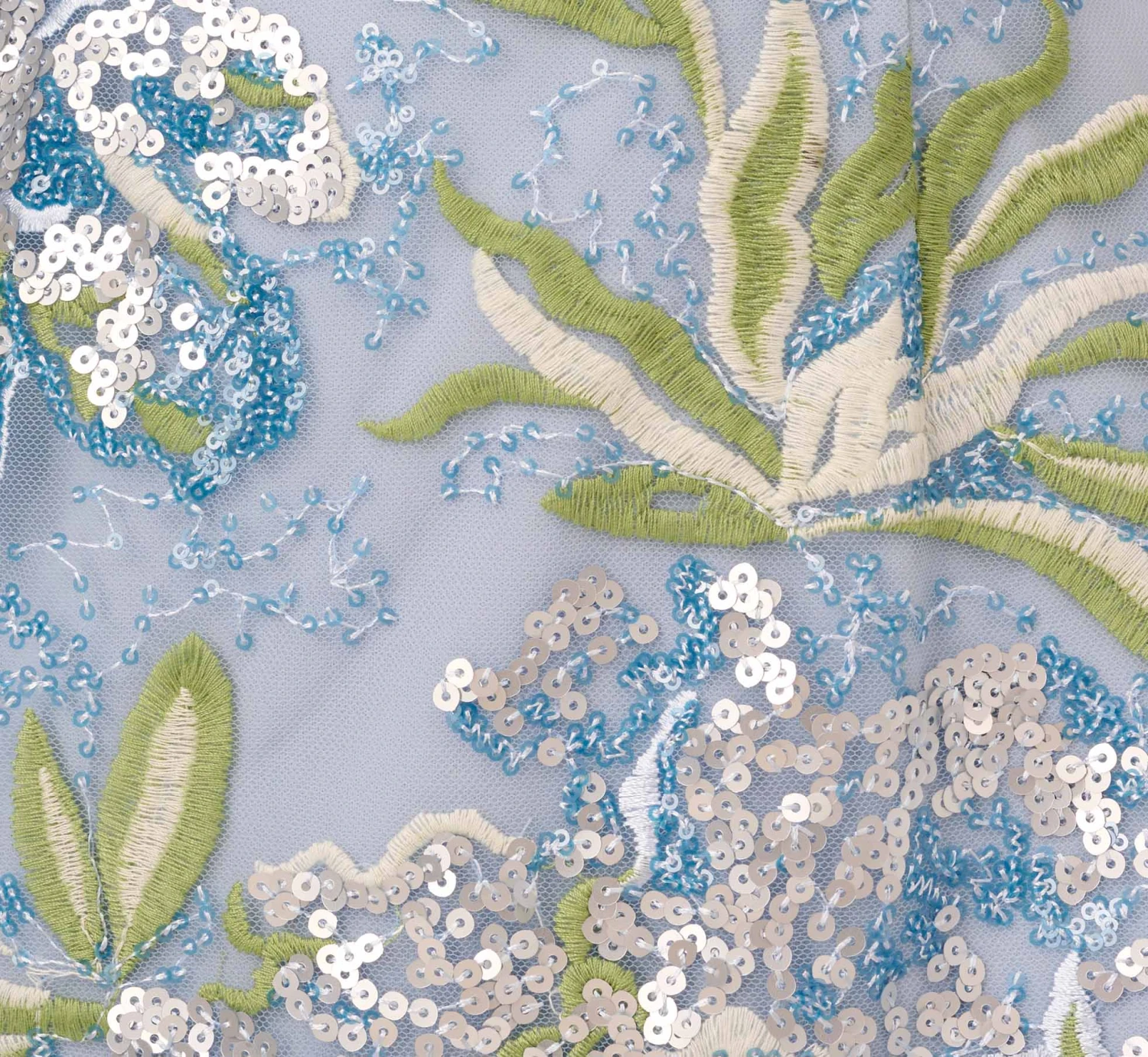 Adrianna Papell Sequin Floral Embroidered Sheath Dress With Cap Sleeves In Blue Green Multi 4 Adrianna Papell Sequin Floral Embroidered Sheath Dress With Cap Sleeves In Blue Green Multi - Image 4