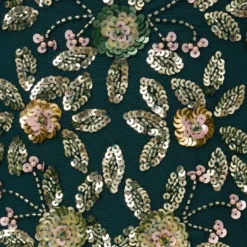 Adrianna Papell Floral Beaded Midi Dress With Godet Skirt In Gem Green 11 Adrianna Papell Floral Beaded Midi Dress With Godet Skirt In Gem Green -Glam Mirth Sales AP1E210652 AW303 Regular Alternate