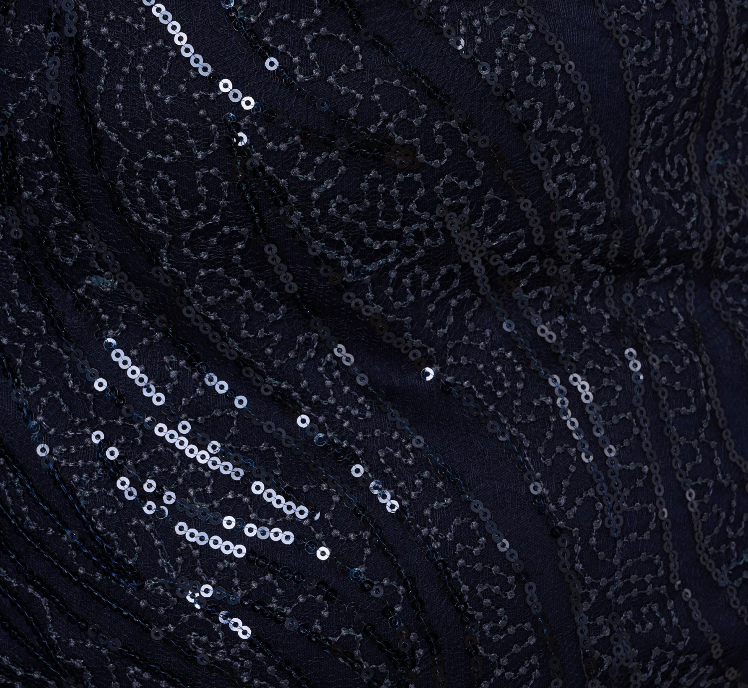 Adrianna Papell Plus Size Sequin Embroidered Dress With Taffeta Bell Sleeves In Midnight 7 Adrianna Papell Plus Size Sequin Embroidered Dress With Taffeta Bell Sleeves In Midnight - Image 7