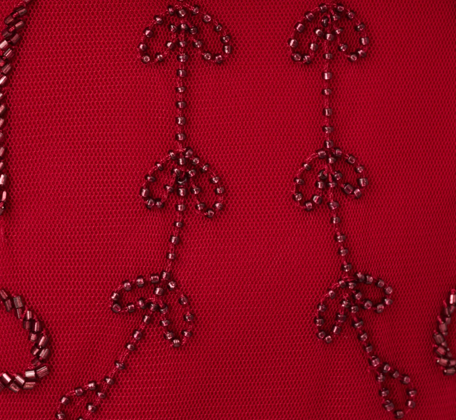 Adrianna Papell Beaded Scalloped Popover Gown With Short Sleeves In Cranberry 6 Adrianna Papell Beaded Scalloped Popover Gown With Short Sleeves In Cranberry - Image 6