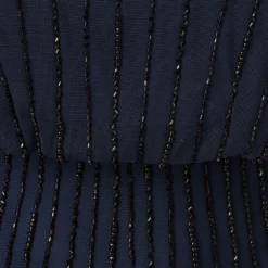 Adrianna Papell Line Beaded Blouson Mermaid Gown With Halter Neckline In Navy Black -Glam Mirth Sales AP1E210842 AB410 Regular Alternate