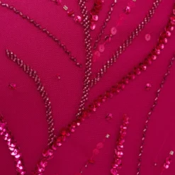 Adrianna Papell Plus Size Sequin Beaded Cape Dress With Illusion Neckline In Hot Orchid -Glam Mirth Sales AP1E210846 BA670 Plus Alternate