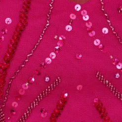 Adrianna Papell Sequin Beaded Cape Dress With Illusion Neckline In Hot Orchid 14 Adrianna Papell Sequin Beaded Cape Dress With Illusion Neckline In Hot Orchid -Glam Mirth Sales AP1E210846 BA670 Regular Alternate