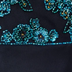 Adrianna Papell Beaded Midi Dress With Tulle Skirt In Midnight Multi 11 Adrianna Papell Beaded Midi Dress With Tulle Skirt In Midnight Multi -Glam Mirth Sales AP1E210911 AE489 Regular Alternate