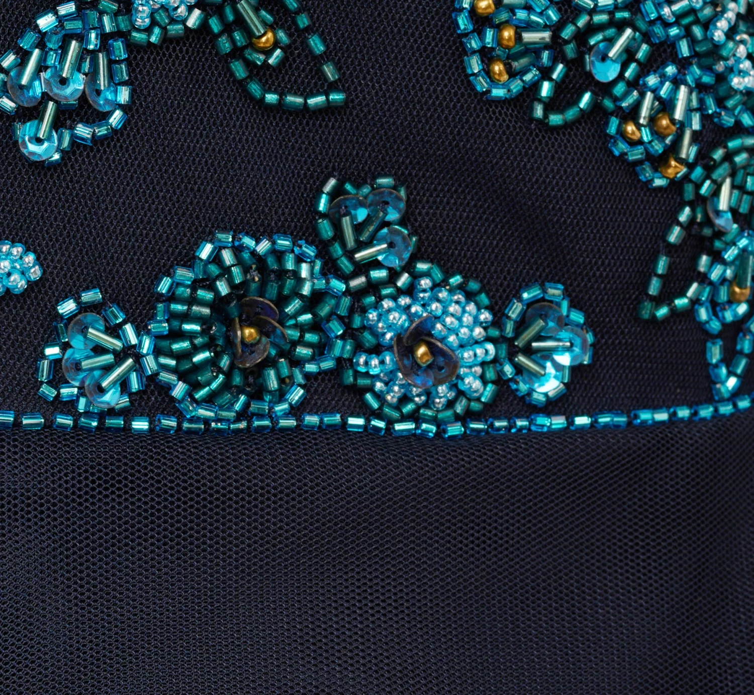 Adrianna Papell Beaded Midi Dress With Tulle Skirt In Midnight Multi 6 Adrianna Papell Beaded Midi Dress With Tulle Skirt In Midnight Multi - Image 6