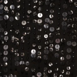 Adrianna Papell Plus Size Beaded Fringe Dress With Sheer Short Sleeves In Black -Glam Mirth Sales AP1E211010 AA002 Plus Alternate