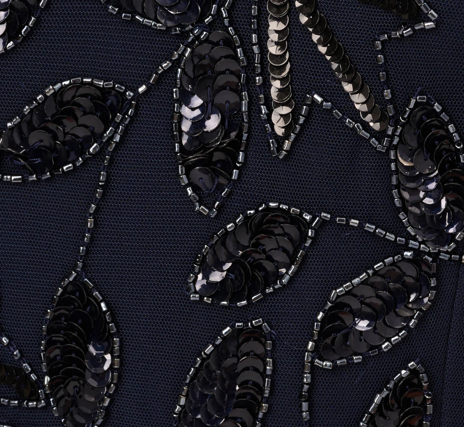 Adrianna Papell Floral Beaded Ankle Length Sleeveless Gown In Navy 6 Adrianna Papell Floral Beaded Ankle Length Sleeveless Gown In Navy - Image 6