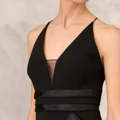 Tiered Trumpet Dress With Ruffles In Black -Glam Mirth Sales MD1E202177 AA002 Regular Detail