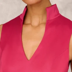 Stretch Mikado Ball Gown With Self Tie Sash In Faded Azalea 7 Stretch Mikado Ball Gown With Self Tie Sash In Faded Azalea -Glam Mirth Sales MD1E206262 AE605 Regular Detail