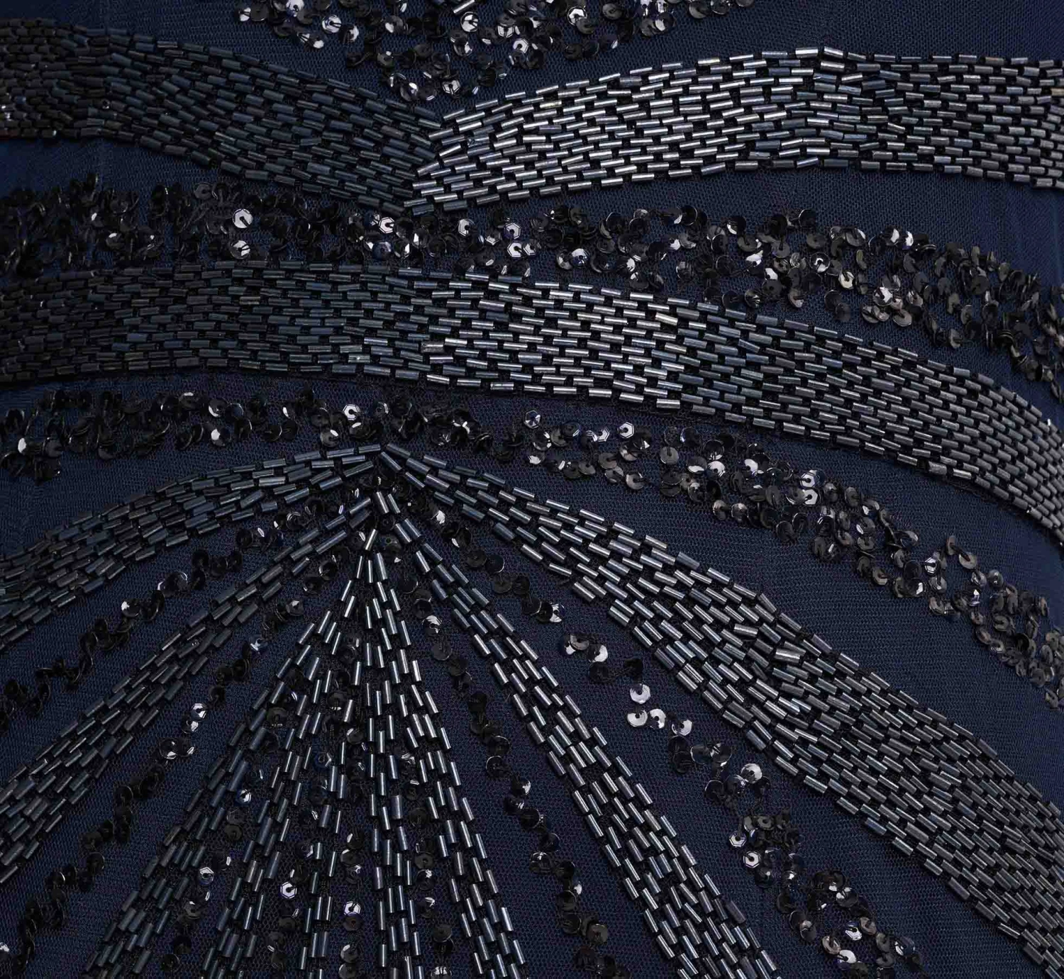 Dazzling Beaded Halter Gown With Deep V-Neckline In Navy 5 Dazzling Beaded Halter Gown With Deep V-Neckline In Navy - Image 5