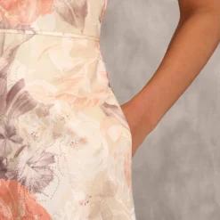 Off The Shoulder Printed Metallic Jacquard Ball Gown In Bronze Multi 11 Off The Shoulder Printed Metallic Jacquard Ball Gown In Bronze Multi -Glam Mirth Sales MD1E207638 AB233 Regular Lifestyle