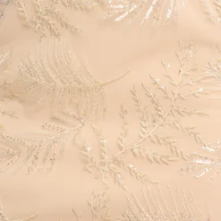 Sequined And Embroidered Midi-Length Sheath Cocktail Dress With Feather Trim In Champagne 12 Sequined And Embroidered Midi-Length Sheath Cocktail Dress With Feather Trim In Champagne -Glam Mirth Sales MD1E207643 AA100 Regular Alternate