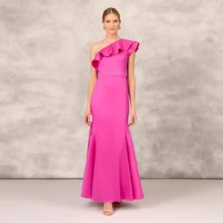 One Shoulder Mermaid Gown With Ruffle Details In Magenta 15 One Shoulder Mermaid Gown With Ruffle Details In Magenta -Glam Mirth Sales MD1E207883 AA670 Regular Default 9e8672c4 4d3a 4703 8bab 73839e6e4047