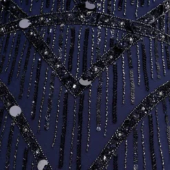 Hand Beaded Illusion Long Mermaid Gown In Navy 11 Hand Beaded Illusion Long Mermaid Gown In Navy -Glam Mirth Sales MD1E207928 AA412 Regular Alternate