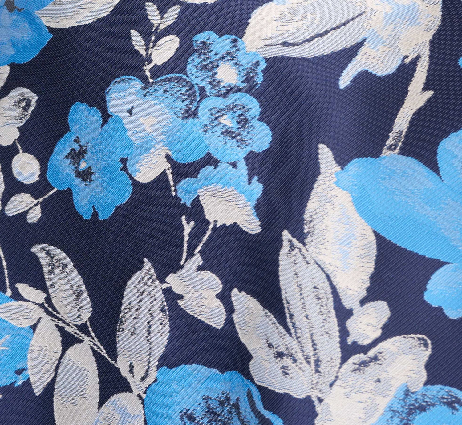 Off The Shoulder Floral Jacquard Gown In Blue Multi 5 Off The Shoulder Floral Jacquard Gown In Blue Multi - Image 5