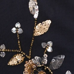 Floral Sequin Beaded Gown With Three-Quarter Length Bell Sleeves In Twilight 11 Floral Sequin Beaded Gown With Three-Quarter Length Bell Sleeves In Twilight -Glam Mirth Sales MD1E208425 AD410 Regular Alternate