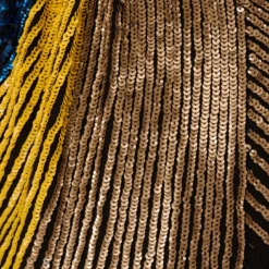 Beaded Faux Wrap Dress With Dolman Sleeves In Black Multi -Glam Mirth Sales MN1E206112 AA960 Regular Alternate