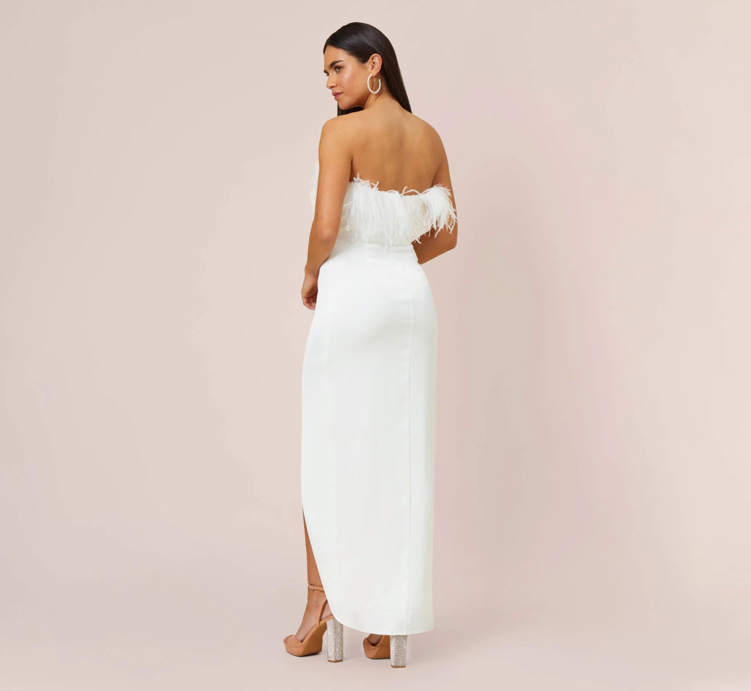 Strapless Gown With Draped Skirt In Ivory 4 Strapless Gown With Draped Skirt In Ivory - Image 4