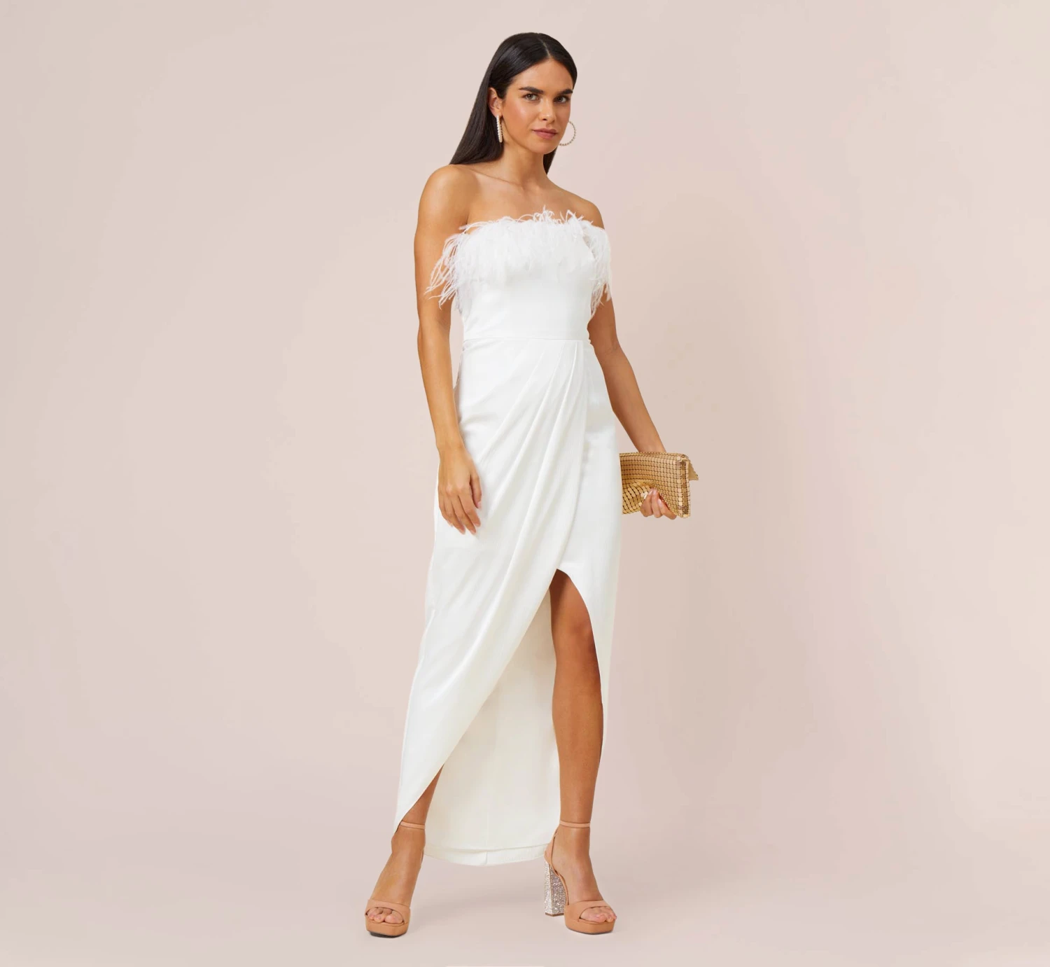 Strapless Gown With Draped Skirt In Ivory 2 Strapless Gown With Draped Skirt In Ivory - Image 2