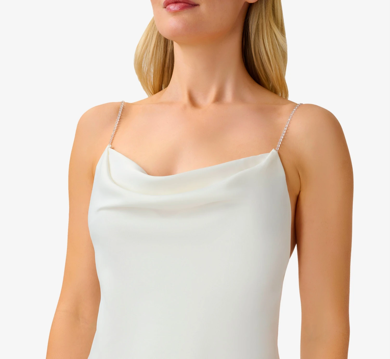 Satin Cowl Slip Gown In Ivory 4 Satin Cowl Slip Gown In Ivory - Image 4