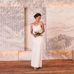 Satin Cowl Slip Gown In Ivory 9 Satin Cowl Slip Gown In Ivory -Glam Mirth Sales MN1E206744 AC194 Regular Lifestyle