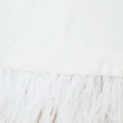 Charmeuse Tuxedo Short Sheath Cocktail Dress With Feather Trim In Ivory -Glam Mirth Sales MN1E206883 AC194 Regular Detaill