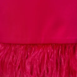 Charmeuse Tuxedo Short Sheath Cocktail Dress With Feather Trim In Bright Rose 11 Charmeuse Tuxedo Short Sheath Cocktail Dress With Feather Trim In Bright Rose -Glam Mirth Sales MN1E206883 AN670 Regular Detaill