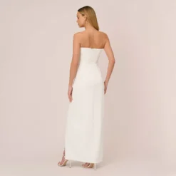 Strapless Column Gown In Ivory 8 Strapless Column Gown In Ivory -Glam Mirth Sales MN1E206897 AC194 Regular Back