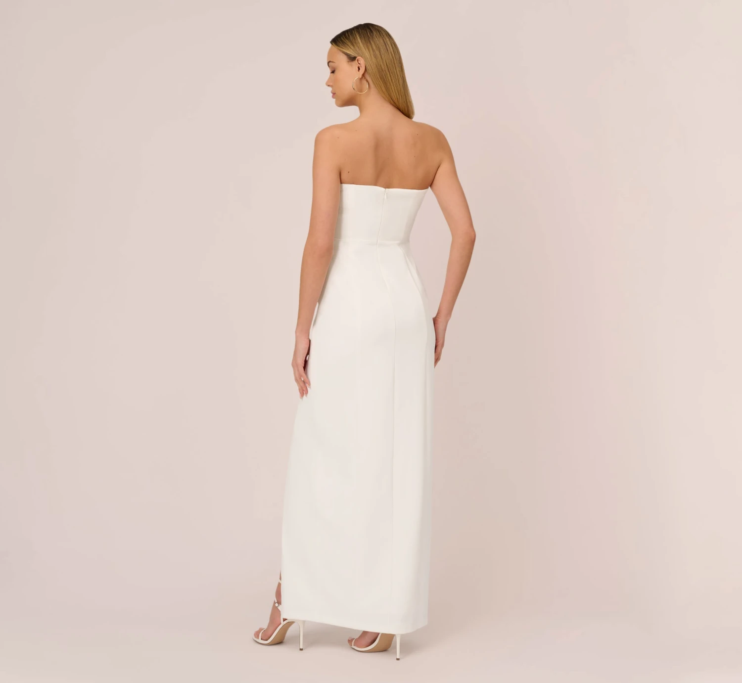 Strapless Column Gown In Ivory 4 Strapless Column Gown In Ivory - Image 4