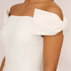 Off-The-Shoulder Jumpsuit With Bows In Ivory 8 Off-The-Shoulder Jumpsuit With Bows In Ivory -Glam Mirth Sales MN1E207121 AA194 Regular Detail