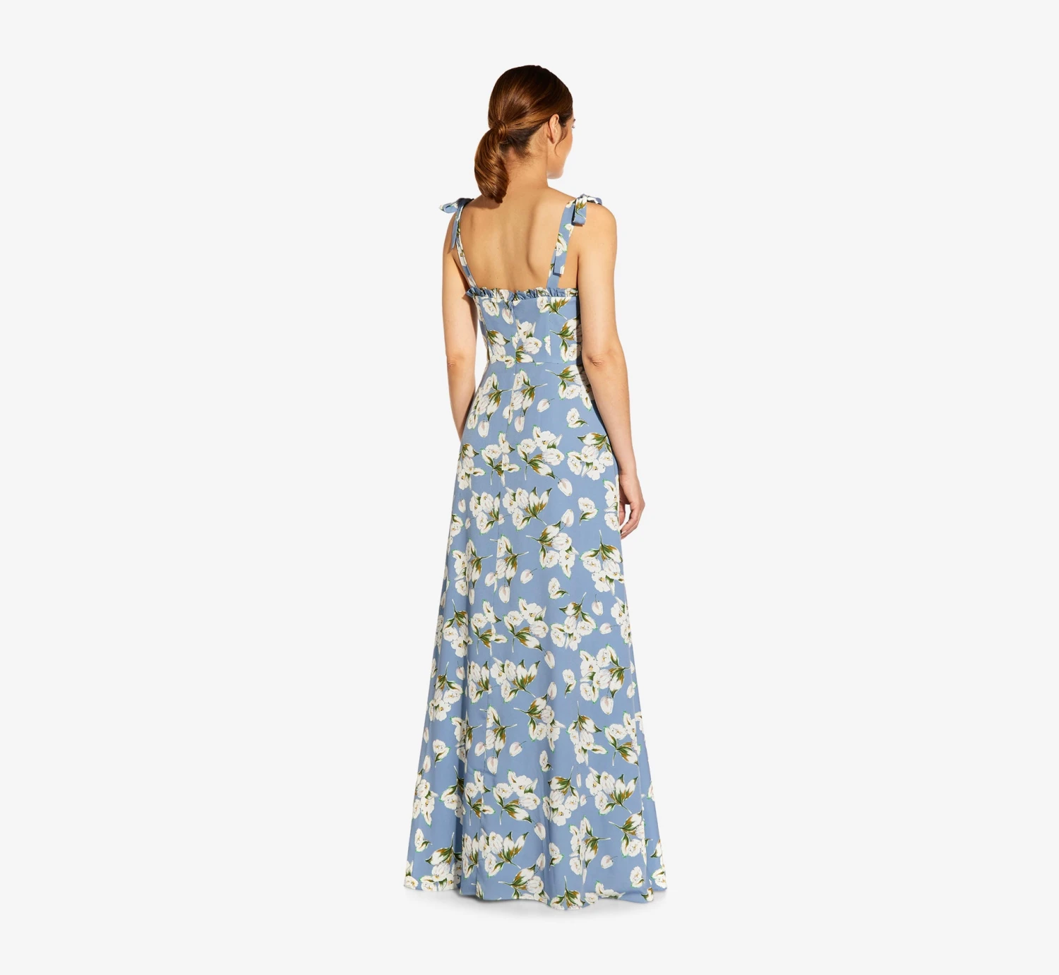 Floral-Printed Crepe Maxi Dress In Blue Multi 2 Floral-Printed Crepe Maxi Dress In Blue Multi - Image 2