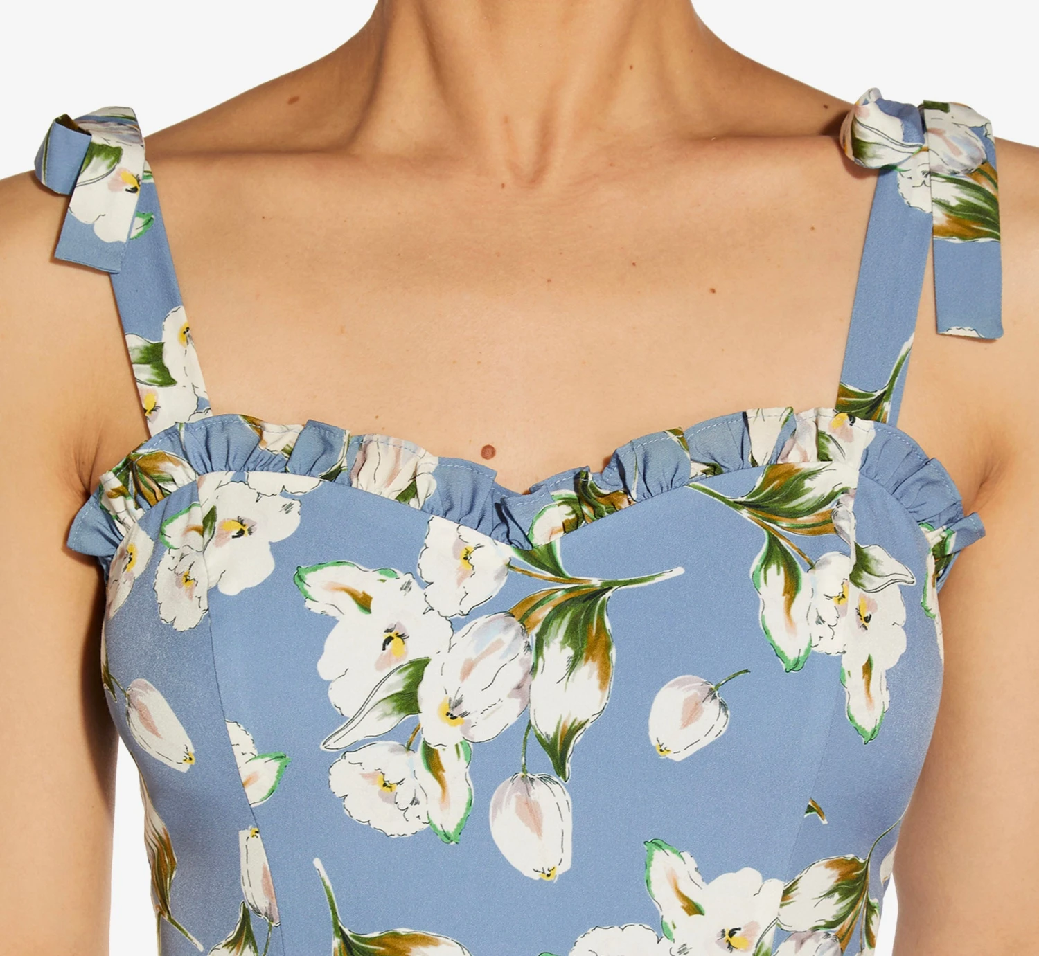 Floral-Printed Crepe Maxi Dress In Blue Multi 4 Floral-Printed Crepe Maxi Dress In Blue Multi - Image 4