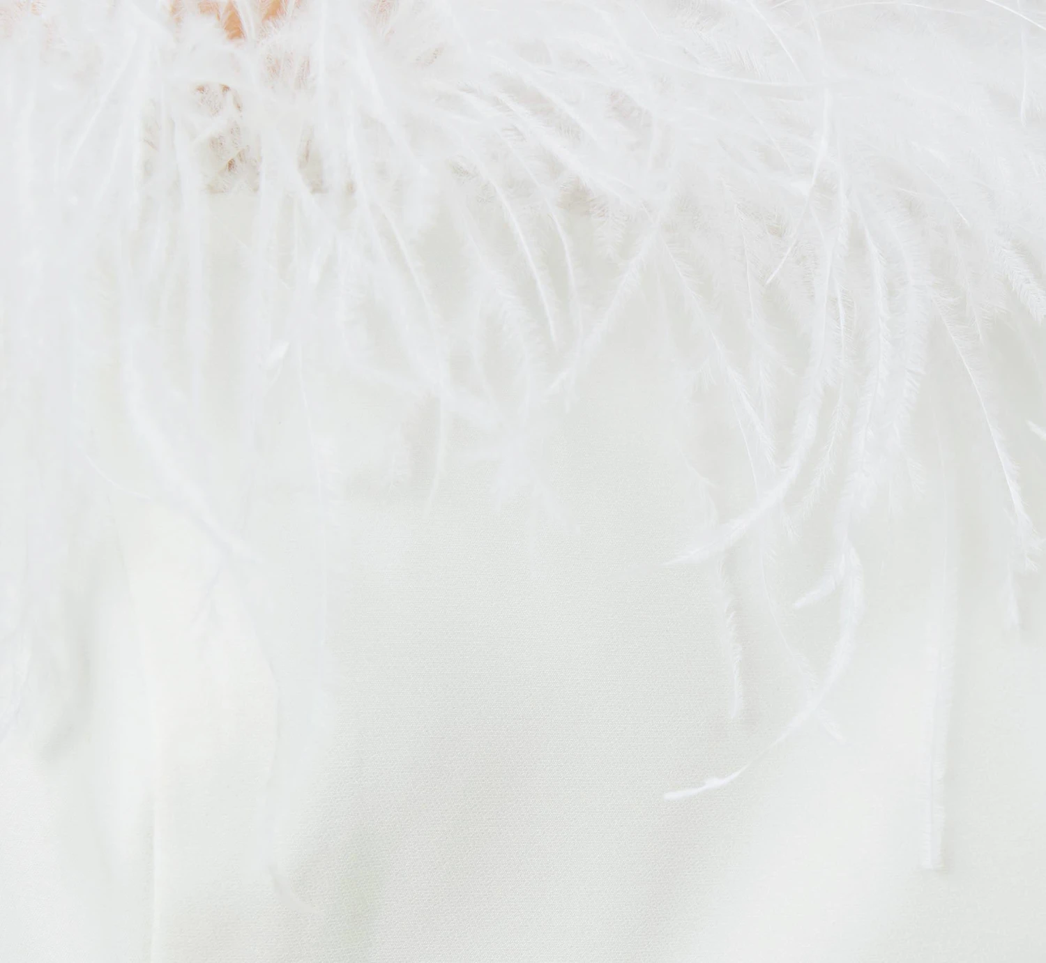 Feather-Trim Crepe Strapless Jumpsuit In Ivory 6 Feather-Trim Crepe Strapless Jumpsuit In Ivory - Image 6