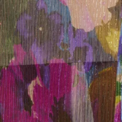 Floral-Print Metallic Crinkled Mesh Long Halter Tiered Dress In Magenta -Glam Mirth Sales MN1E207665 AA670 Regular Detaill