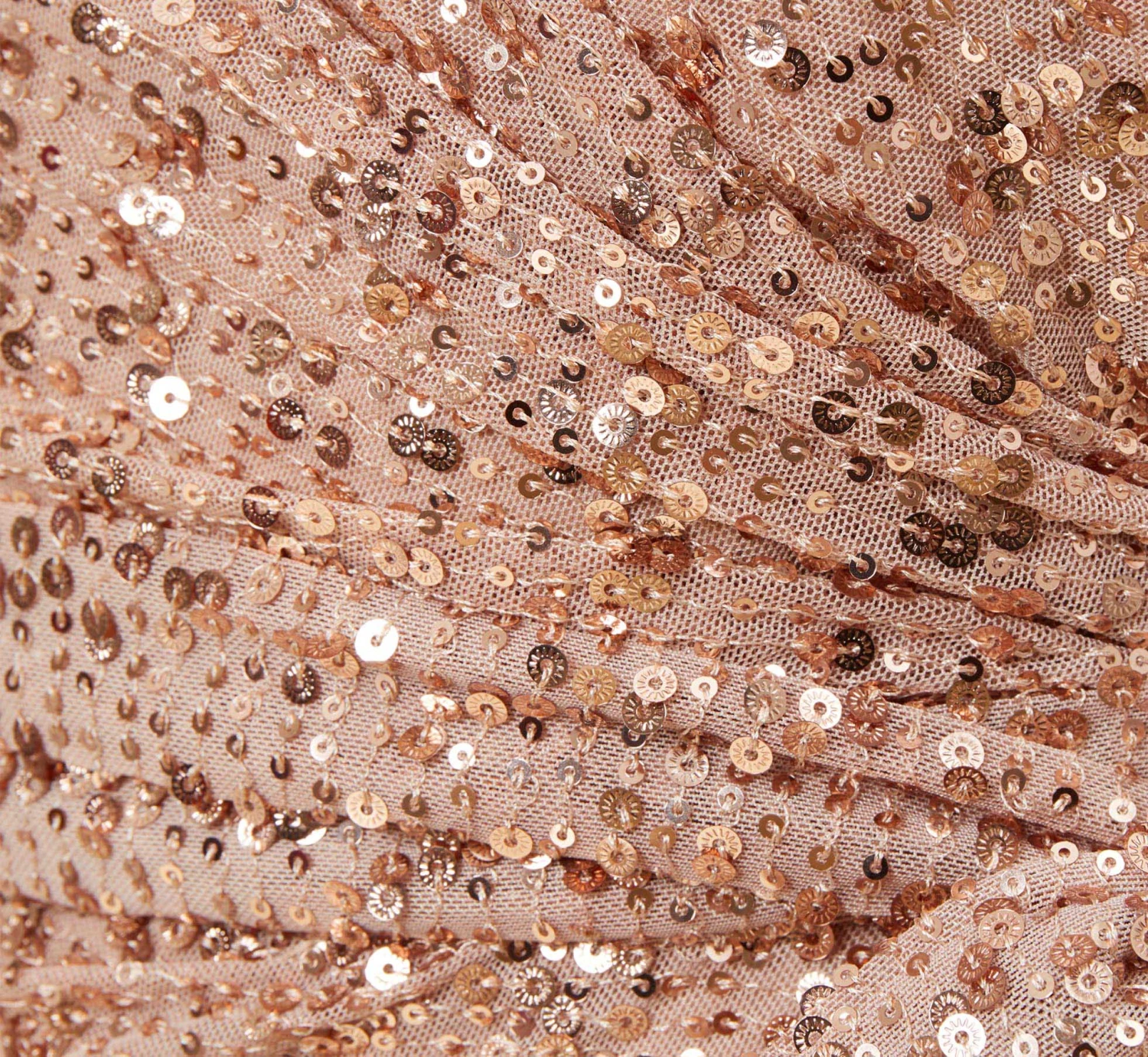 Sequined One-Shoulder Long Column Dress With Side Sash In Rose Gold 6 Sequined One-Shoulder Long Column Dress With Side Sash In Rose Gold - Image 6