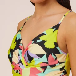 Floral-Print Asymmetrical Midi-Length Cocktail Dress In Coral Multi 10 Floral-Print Asymmetrical Midi-Length Cocktail Dress In Coral Multi -Glam Mirth Sales MN1E207843 AA955 Regular Side