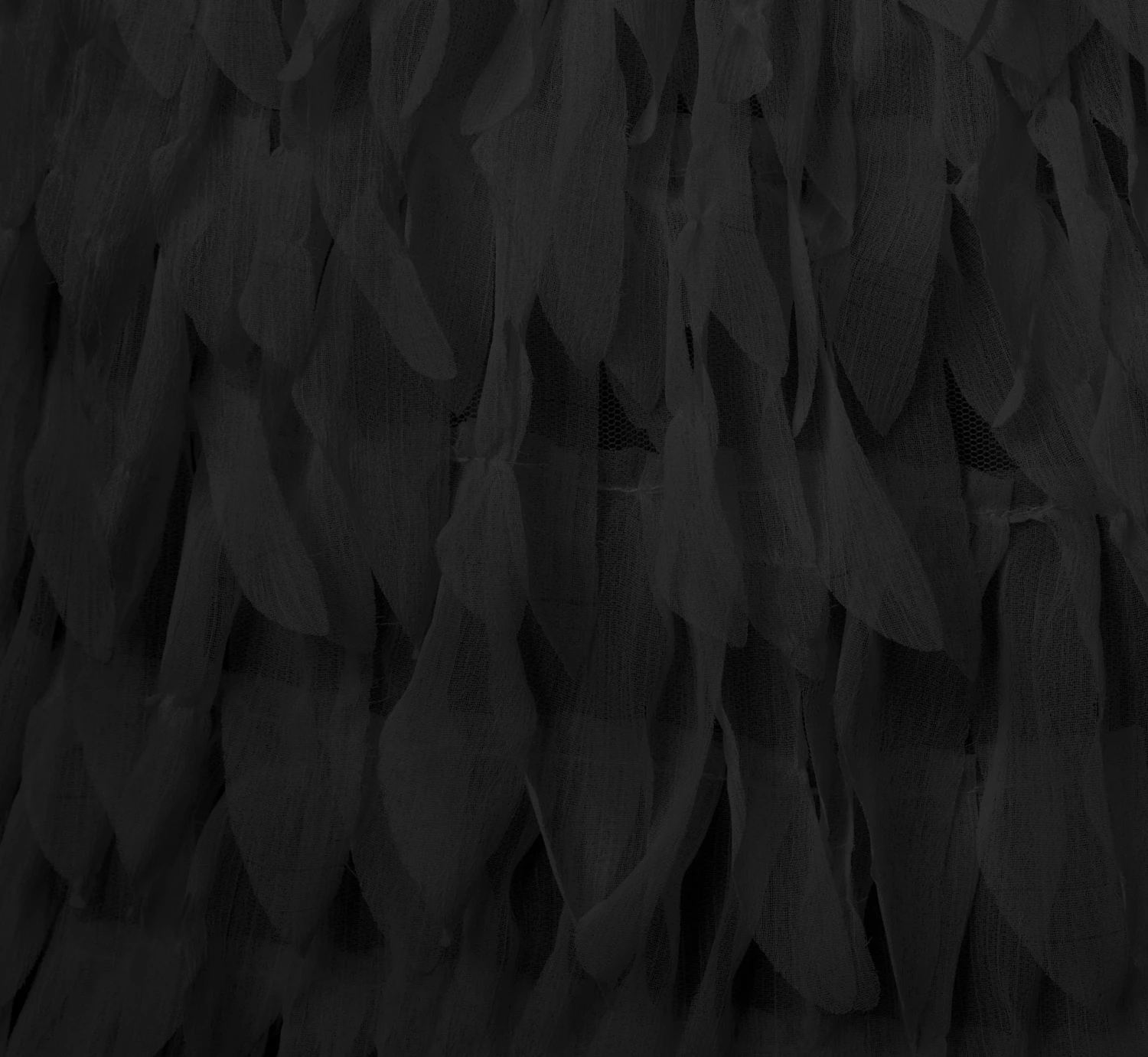 One Shoulder Cocktail Dress With Feather Chiffon Skirt In Black 6 One Shoulder Cocktail Dress With Feather Chiffon Skirt In Black - Image 6