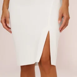 One Shoulder Crepe Dress With Cutout Neckline In Ivory 12 One Shoulder Crepe Dress With Cutout Neckline In Ivory -Glam Mirth Sales MN1E208139 AA194 Regular Lifestyle